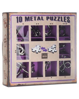 EUREKA! 3D Puzzle: Набор из 10 металлических головоломок (фиолетовый)